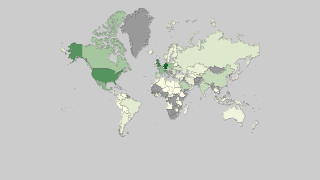 Mappa dei Paesi per Partenze Turistiche Internazionali Thumbnail