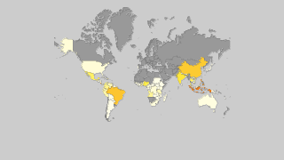 Mappa dei paesi per produzione di ananas Thumbnail