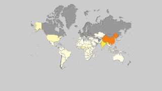 Mappa dei paesi per produzione di arachidi Thumbnail