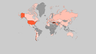 Mappa dei paesi per produzione di ciliegie Thumbnail