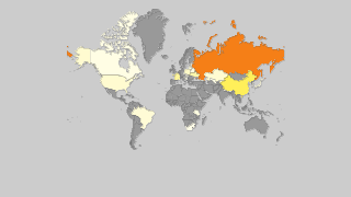 Mappa dei paesi per produzione di grano saraceno Thumbnail
