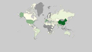 Mappa dei paesi per produzione di uva Thumbnail