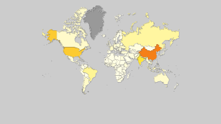 Mappa dei paesi per produzione totale di cereali Thumbnail